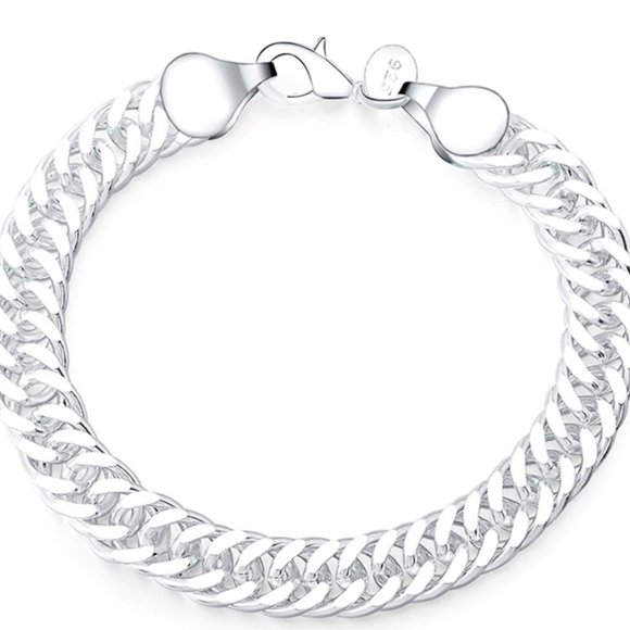 925 Silver Herringbone Style Bracelet - Picture 4 of 10